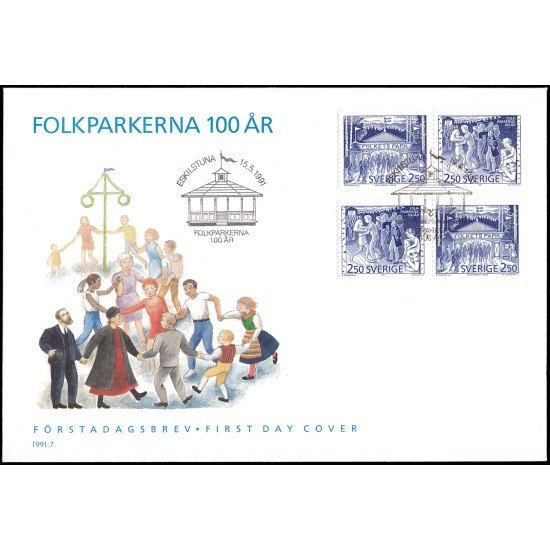 Suecia Sweden SPD FDC 1651/52 1991 Centenario de los parques de atracciones Sobre primer día Suecia Sweden SPD FDC 1651/52 1991 Centenario de los parques de atracciones Sobre primer día
