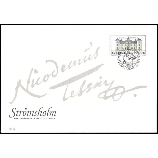 Suecia Sweden SPD FDC 1666 1991 Palacio de Stromsholm Sobre primer día Suecia Sweden SPD FDC 1666 1991 Palacio de Stromsholm Sobre primer día