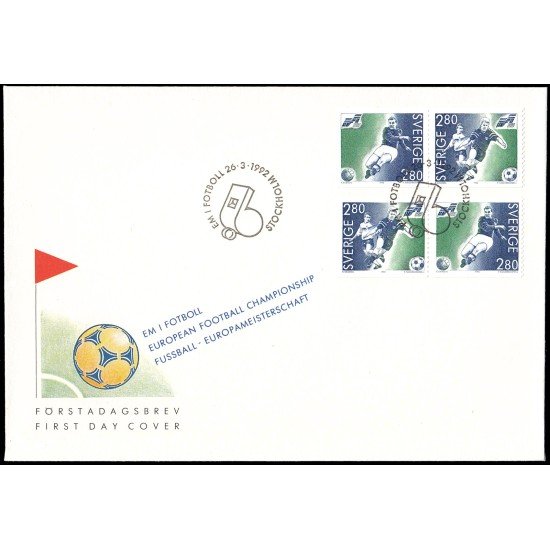 Suecia Sweden SPD FDC 1697/98 1992 Campeonato de Europa de fúltbol 1992 en Suecia Sobre primer día Suecia Sweden SPD FDC 1697/98 1992 Campeonato de Europa de fúltbol 1992 en Suecia Sobre primer día