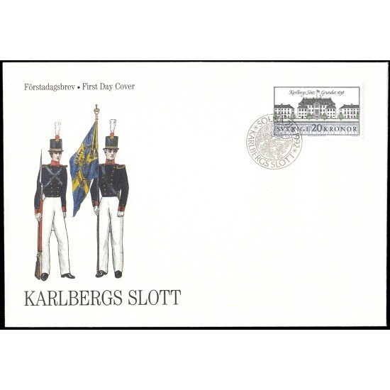 Suecia Sweden SPD FDC 1707 1992 Castillo de Kalberg Escuela de guerra después de 1792 Sobre primer día Suecia Sweden SPD FDC 1707 1992 Castillo de Kalberg Escuela de guerra después de 1792 Sobre primer día