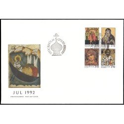 Suecia Sweden SPD FDC 1730/33 1992 Navidad Iconos Emisión conjunta Rusia-Suecia Sobre primer día Suecia Sweden SPD FDC 1730/33 1992 Navidad Iconos Emisión conjunta Rusia-Suecia Sobre primer día