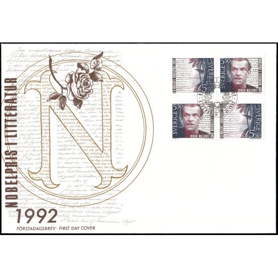 Suecia Sweden SPD FDC 1734/35 1992 Homenaje a Derek Walcott premio Nobel de literatura 1992 Sobre primer día Suecia Sweden SPD FDC 1734/35 1992 Homenaje a Derek Walcott premio Nobel de literatura 1992 Sobre primer día