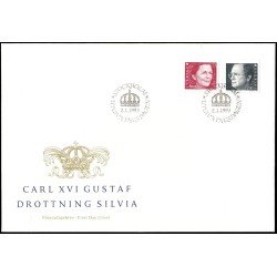 Suecia Sweden SPD FDC 1736/37 1993 Rey Carlos Gustavo XVI y Reina Silvia Sobre primer día Suecia Sweden SPD FDC 1736/37 1993 Rey Carlos Gustavo XVI y Reina Silvia Sobre primer día