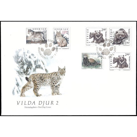 Suecia Sweden SPD FDC 1738/38A 1993 Fauna Animales salvajes de Suecia Sobre primer día Suecia Sweden SPD FDC 1738/38A 1993 Fauna Animales salvajes de Suecia Sobre primer día
