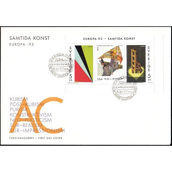 Suecia Sweden SPD FDC HB23 1993 Europa Arte contemporaneo Sobre primer día Suecia Sweden SPD FDC HB23 1993 Europa Arte contemporaneo Sobre primer día