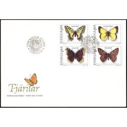 Suecia Sweden SPD FDC 1759/62 1993 Fauna Mariposas Sobre primer día Suecia Sweden SPD FDC 1759/62 1993 Fauna Mariposas Sobre primer día