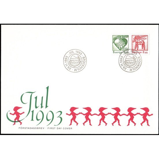 Suecia Sweden SPD FDC 1783/84 1993 Navidad Sobre primer día Suecia Sweden SPD FDC 1783/84 1993 Navidad Sobre primer día