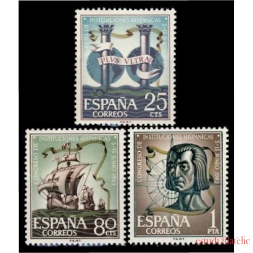 España Spain 1513/15 1963 Congreso Inst. Hispánicas MNH
