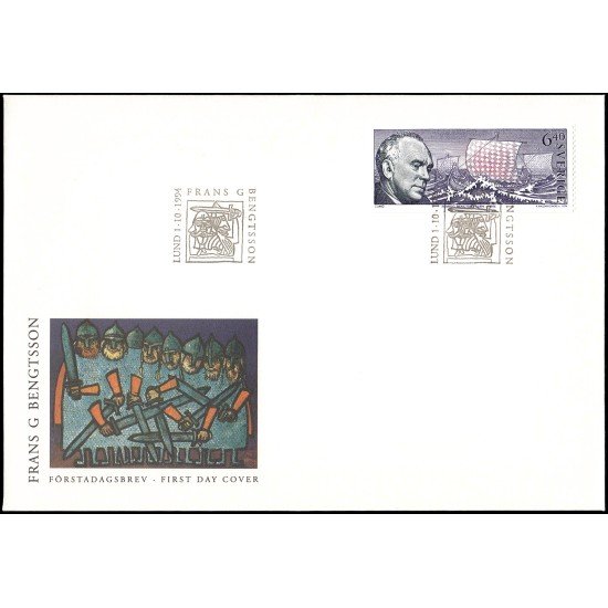 Suecia Sweden SPD FDC 1833 1994 Centenario del nacimiento del escritor Frans G. Bengtsson Sobre primer día Suecia Sweden SPD FDC 1833 1994 Centenario del nacimiento del escritor Frans G. Bengtsson Sobre primer día