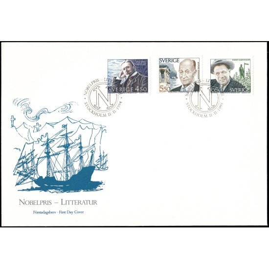 Suecia Sweden SPD FDC 1836/38 1994 Premios Nobel de literatura suecos Sobre primer día Suecia Sweden SPD FDC 1836/38 1994 Premios Nobel de literatura suecos Sobre primer día