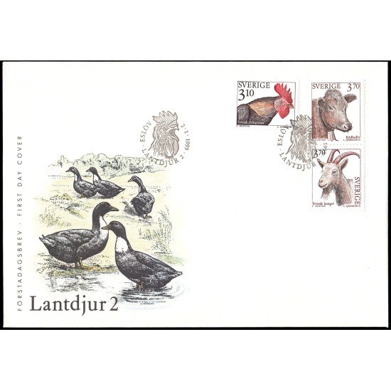 Suecia Sweden SPD FDC 1841/43 1995 Fauna Animales de cría Sobre primer día Suecia Sweden SPD FDC 1841/43 1995 Fauna Animales de cría Sobre primer día