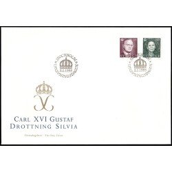 Suecia Sweden SPD FDC 1847/48 1995 Rey Carlos Gustavo XVI y Reina Silvia Sobre primer día Suecia Sweden SPD FDC 1847/48 1995 Rey Carlos Gustavo XVI y Reina Silvia Sobre primer día