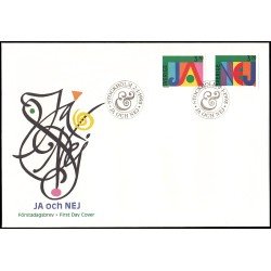 Suecia Sweden SPD FDC 1849/50 1995 Referéndum para la adhesión al Consejo de Europa Sobre primer día Suecia Sweden SPD FDC 1849/50 1995 Referéndum para la adhesión al Consejo de Europa Sobre primer día