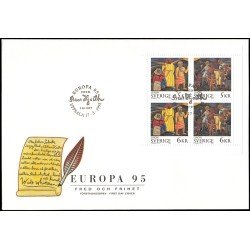 Suecia Sweden SPD FDC 1853/56 1995 Europa Paz y libertad Sobre primer día Suecia Sweden SPD FDC 1853/56 1995 Europa Paz y libertad Sobre primer día