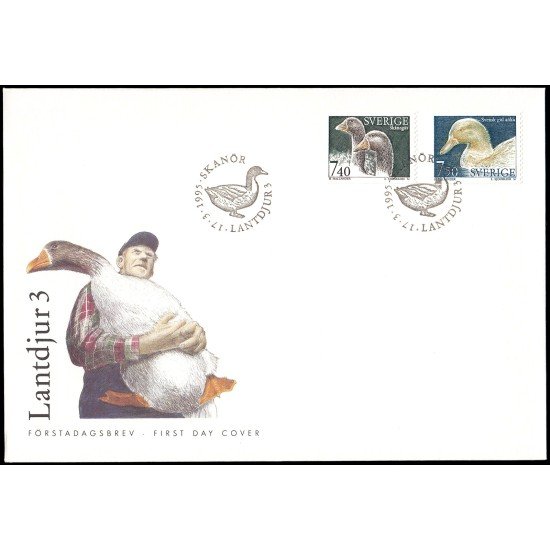 Suecia Sweden SPD FDC 1851/52 1995 Fauna Animales de cría Sobre primer día Suecia Sweden SPD FDC 1851/52 1995 Fauna Animales de cría Sobre primer día
