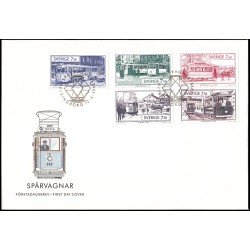 Suecia Sweden SPD FDC 1871/75 1995 Tranvías suecos de ayer y de hoy Sobre primer día Suecia Sweden SPD FDC 1871/75 1995 Tranvías suecos de ayer y de hoy Sobre primer día
