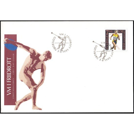 Suecia Sweden SPD FDC 1876 1995 Campeonatos del mundo de atletismo en Goteborg Sobre primer día Suecia Sweden SPD FDC 1876 1995 Campeonatos del mundo de atletismo en Goteborg Sobre primer día
