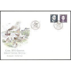 Suecia Sweden SPD FDC 1903/04 1996 Rey Carlos Gustavo XVI y Reina Silvia Sobre primer día Suecia Sweden SPD FDC 1903/04 1996 Rey Carlos Gustavo XVI y Reina Silvia Sobre primer día