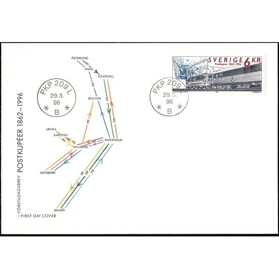 Suecia Sweden SPD FDC 1914 1996 Vagones postales Sobre primer día Suecia Sweden SPD FDC 1914 1996 Vagones postales Sobre primer día
