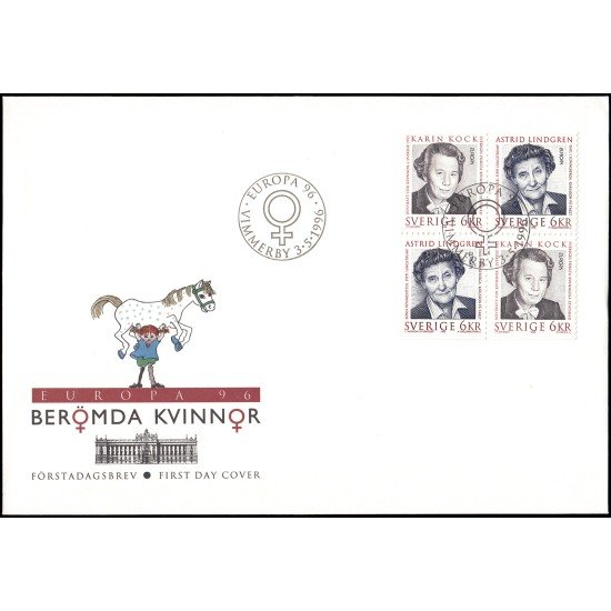 Suecia Sweden SPD FDC 1925/26 1996 Europa Mujeres célebres Sobre primer día Suecia Sweden SPD FDC 1925/26 1996 Europa Mujeres célebres Sobre primer día