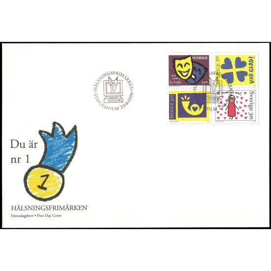 Suecia Sweden SPD FDC 1933/36 1996 Sellos con mensajes Sobre primer día Suecia Sweden SPD FDC 1933/36 1996 Sellos con mensajes Sobre primer día