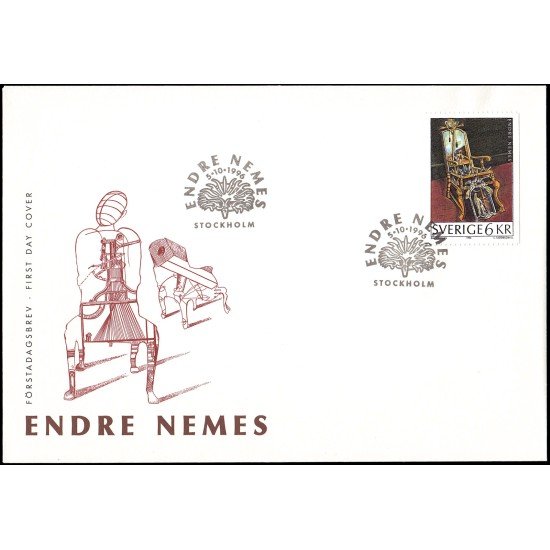 Suecia Sweden SPD FDC 1950 1996 Homenaje al artista Endre Nemes Sobre primer día Suecia Sweden SPD FDC 1950 1996 Homenaje al artista Endre Nemes Sobre primer día
