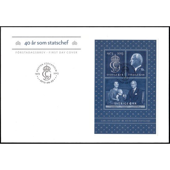 Suecia Sweden SPD FDC F2932 2013 40 aniv. del reinado de S.M. Carlos Gustavo XVI Sobre primer día Suecia Sweden SPD FDC F2932 2013 40 aniv. del reinado de S.M. Carlos Gustavo XVI Sobre primer día