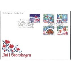 Suecia Sweden SPD FDC 2937/41 2013 Navidad Animales del bosque Noche de Navidad Sobre primer día Suecia Sweden SPD FDC 2937/41 2013 Navidad Animales del bosque Noche de Navidad Sobre primer día
