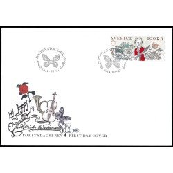 Suecia Sweden SPD FDC 2966 2014 Personalidades Carl Michael Bellman, poeta Sobre primer día Suecia Sweden SPD FDC 2966 2014 Personalidades Carl Michael Bellman, poeta Sobre primer día
