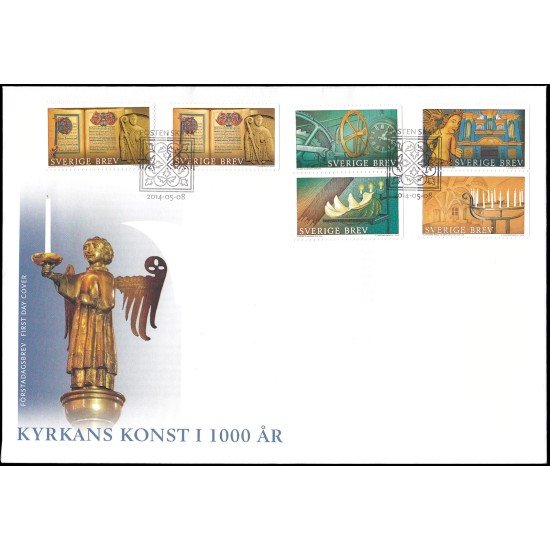 Suecia Sweden SPD FDC 2974/78 2014 Patrimonio 100 años de arte en las iglesias Sobre primer día Suecia Sweden SPD FDC 2974/78 2014 Patrimonio 100 años de arte en las iglesias Sobre primer día