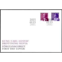 Suecia Sweden SPD FDC 3001/02 2015 S.M. el Rey Carlos Gustavo XVI y S.M. la Reina Silvia de Suecia Sobre primer día Suecia Sweden SPD FDC 3001/02 2015 S.M. el Rey Carlos Gustavo XVI y S.M. la Reina Silvia de Suecia Sobre primer día