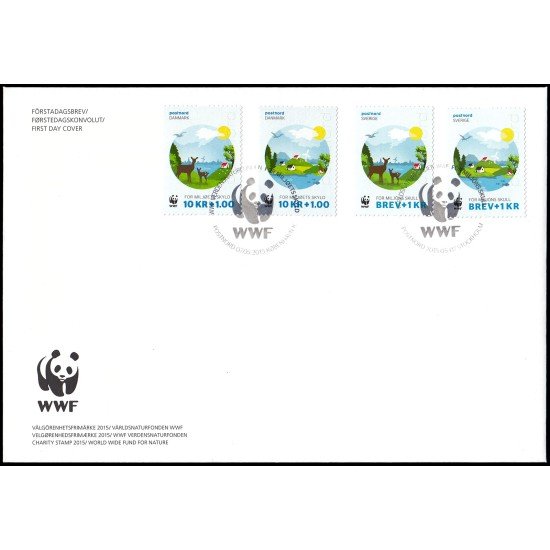 Suecia Sweden SPD FDC 3027/28 2015 Beneficencia Protección de la naturaleza WWF Sobre primer día Suecia Sweden SPD FDC 3027/28 2015 Beneficencia Protección de la naturaleza WWF Sobre primer día