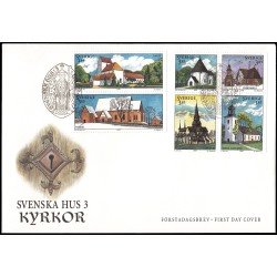 Suecia Sweden SPD FDC 1958/63 1997 Casas suecas Iglesias Sobre primer día Suecia Sweden SPD FDC 1958/63 1997 Casas suecas Iglesias Sobre primer día