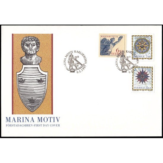 Suecia Sweden SPD FDC 1988/90 1997 La Marina Sobre primer día Suecia Sweden SPD FDC 1988/90 1997 La Marina Sobre primer día