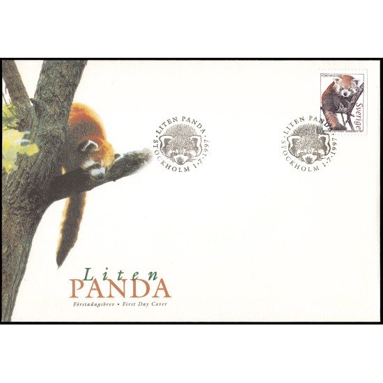 Suecia Sweden SPD FDC 1991 1997 Fauna del arco norte Pequeño panda Sobre primer día Suecia Sweden SPD FDC 1991 1997 Fauna del arco norte Pequeño panda Sobre primer día