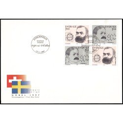 Suecia Sweden SPD FDC 2007/08 1997 Premios Nobel Emisión conjunta con Suiza Sobre primer día Suecia Sweden SPD FDC 2007/08 1997 Premios Nobel Emisión conjunta con Suiza Sobre primer día