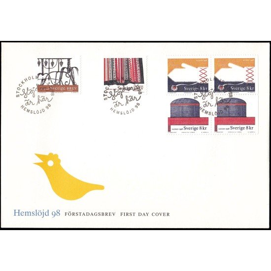 Suecia Sweden SPD FDC 2026/29 1998 Artesanía Sobre primer día Suecia Sweden SPD FDC 2026/29 1998 Artesanía Sobre primer día