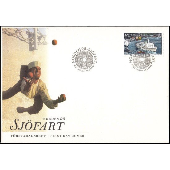 Suecia Sweden SPD FDC 2040 1998 Nórdico 98 Navegación marítima Sobre primer día Suecia Sweden SPD FDC 2040 1998 Nórdico 98 Navegación marítima Sobre primer día