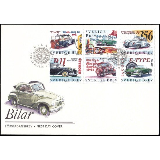 Suecia Sweden SPD FDC 2001/06 1997 Día del sello Automóviles clásicos Sobre primer día Suecia Sweden SPD FDC 2001/06 1997 Día del sello Automóviles clásicos Sobre primer día