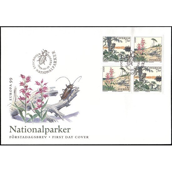 Suecia Sweden SPD FDC 2104/05 1999 Europa Parques nacionales Sobre primer día Suecia Sweden SPD FDC 2104/05 1999 Europa Parques nacionales Sobre primer día