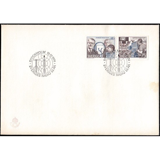 Suecia Sweden SPD FDC 865/66 1974 50 aniv. de la radio en Suecia Sobre primer día Suecia Sweden SPD FDC 865/66 1974 50 aniv. de la radio en Suecia Sobre primer día