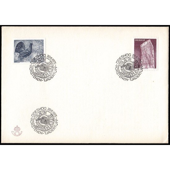Suecia Sweden SPD FDC 882/83 1975 Urogallo, Piedra rúnica Sobre primer día Suecia Sweden SPD FDC 882/83 1975 Urogallo, Piedra rúnica Sobre primer día