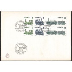 Suecia Sweden SPD FDC 892/94 1975 Locomotoras de vapor Sobre primer día Suecia Sweden SPD FDC 892/94 1975 Locomotoras de vapor Sobre primer día