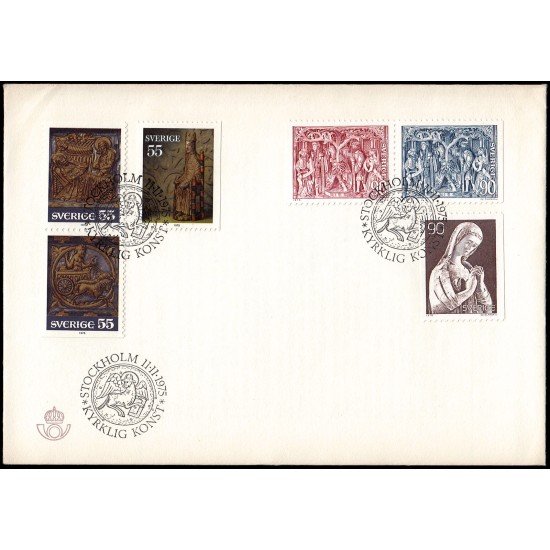 Suecia Sweden SPD FDC 905/10 1975 Navidad Arte sacro sueco Sobre primer día Suecia Sweden SPD FDC 905/10 1975 Navidad Arte sacro sueco Sobre primer día