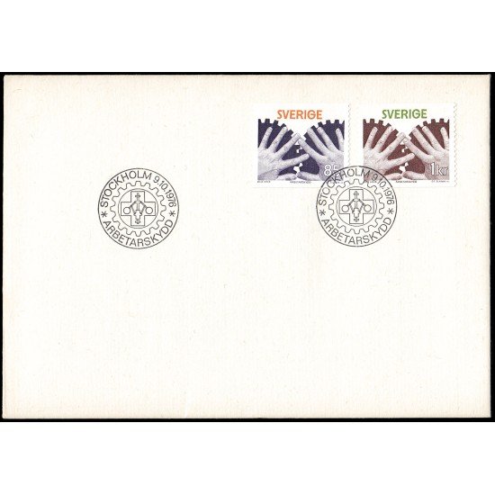 Suecia Sweden SPD FDC 944/45 1976 Protección en el trabajo Sobre primer día