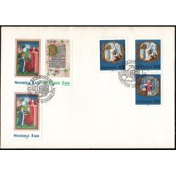Suecia Sweden SPD FDC 946/49 1976 Navidad Iluminaciones medievales Sobre primer día Suecia Sweden SPD FDC 946/49 1976 Navidad Iluminaciones medievales Sobre primer día