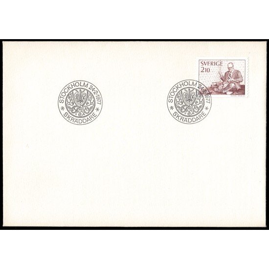 Suecia Sweden SPD FDC 956 1977 Sastre Sobre primer día Suecia Sweden SPD FDC 956 1977 Sastre Sobre primer día