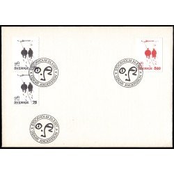 Suecia Sweden SPD FDC 962a/63 1977 Centenario del caricaturista Oskar Andersson Sobre primer día Suecia Sweden SPD FDC 962a/63 1977 Centenario del caricaturista Oskar Andersson Sobre primer día