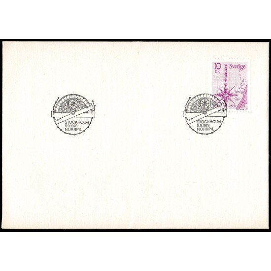 Suecia Sweden SPD FDC 1019 1978 Flecha del Norte sobre una carta de 1769 Sobre primer día Suecia Sweden SPD FDC 1019 1978 Flecha del Norte sobre una carta de 1769 Sobre primer día
