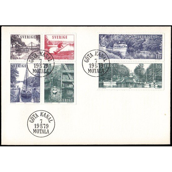 Suecia Sweden SPD FDC 1047/52 1979 Turismo Canal Gota Sobre primer día Suecia Sweden SPD FDC 1047/52 1979 Turismo Canal Gota Sobre primer día